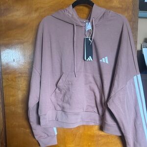 Adidas Mauve Hoodie with White Stripes
